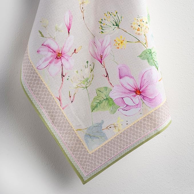 Maison d' Hermine Kitchen Towels Set of 3 100% Cotton 27.50" x 20" Reusable Cloth Tea Dish Towels Absorbent with Hanging Loop for Kitchen Farmhouse Hotel Spring Summer - Magnolia Mornings
