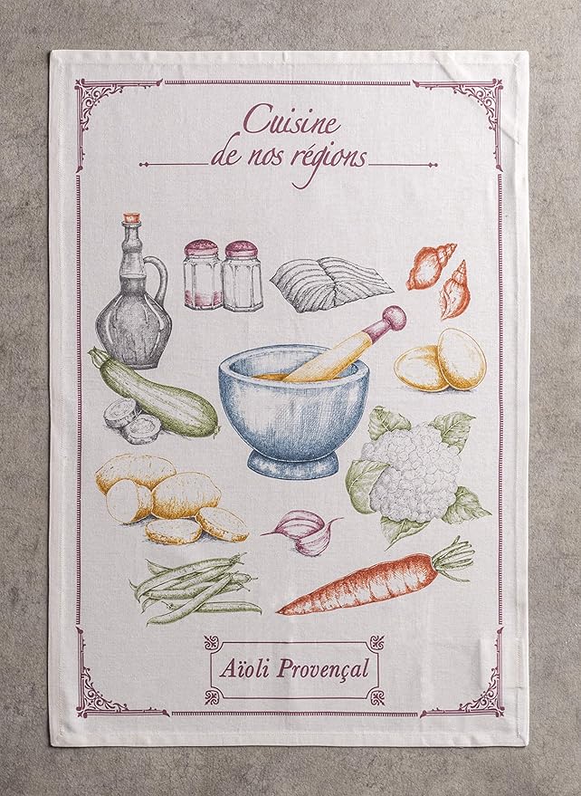 Maison d' Hermine Kitchen Towels Set of 3 100% Cotton 27.50" x 20" Reusable Cloth Tea Dish Towels Absorbent with Hanging Loop for Kitchen Farmhouse Hotel Spring Summer - Gastronomie