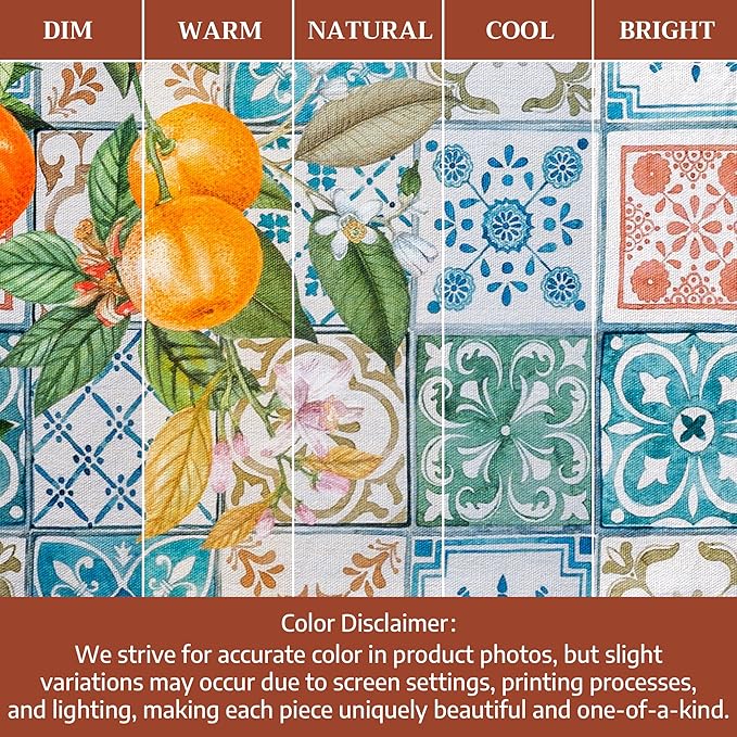 Maison d' Hermine Kitchen Towels Set of 3 100% Cotton 27.50" x 20" Reusable Cloth Tea Dish Towels Absorbent with Hanging Loop for Kitchen Farmhouse Hotel Spring Summer - Agrume