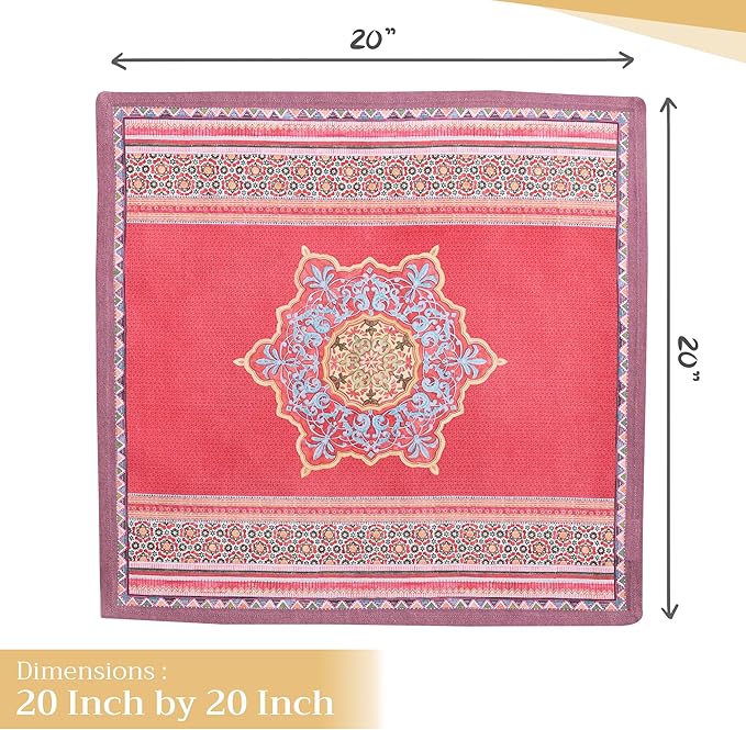 Maison d' Hermine Cloth Napkins Set of 4 100% Cotton for Thanksgiving Christmas Decorations Everyday Reusable Square Fall Napkins Cloth Washable Dinner Party (Ispahan, 20"x20")
