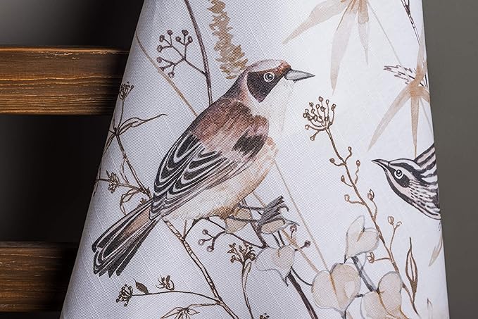 Maison d' Hermine Kitchen Towels Set of 3 100% Cotton 27.50" x 20" Reusable Cloth Dish Towels Absorbent with Hanging Loop for Kitchen Farmhouse Hotel Spring Summer - Meadow Florals - Brown