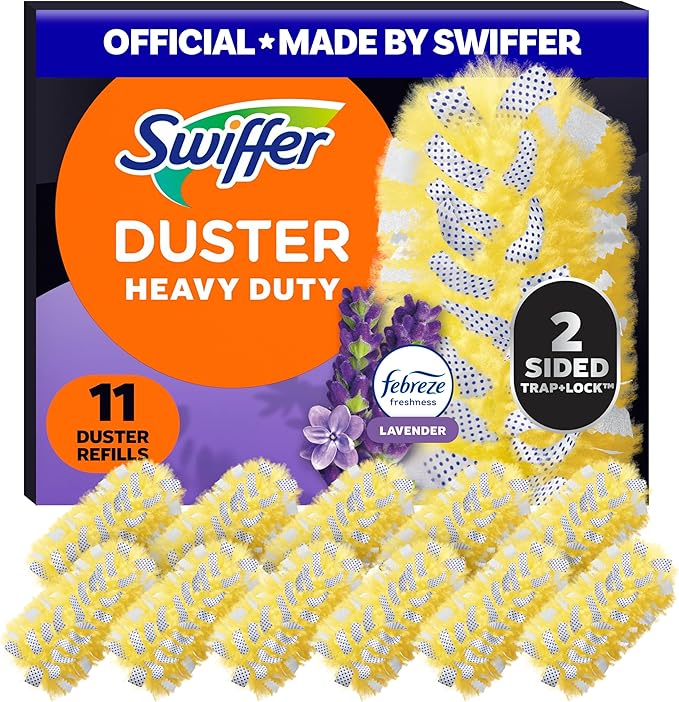 Swiffer Dusters Heavy Duty Multi-Surface Duster Refills for Cleaning, Lavender, 11 Count (Pack of 3)