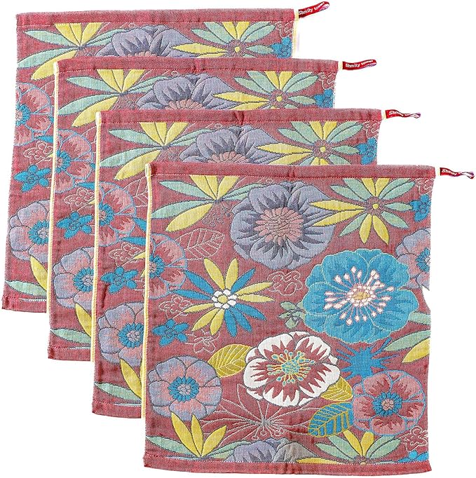 Dish Towels for Kitchen, Jacquard Woven Kitchen Towels Set, Reusable Reusable Cleaning Tea Towels Ultra Absorbent with Hanging Loop,Decorative Retro Hand Towels for Bathroom, Gift for Mom