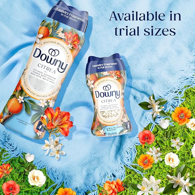 Downy Boutique Botanicals In Wash Laundry Scent Booster Beads, CITREA Scent, 21.1 oz, Boutique Fragrances inspired by the Artistry of Nature