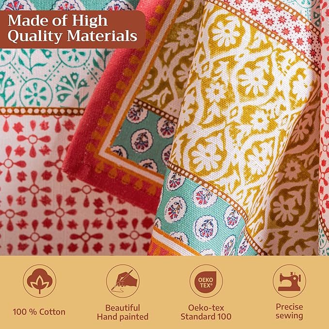 Maison d' Hermine 100% Cotton Cloth Napkins Set of 4 Everyday Reusable Square Napkins Cloth Washable Dinner Party Wedding Restaurant Hotel Kitchen Spring Summer (Provence, 20" x 20")