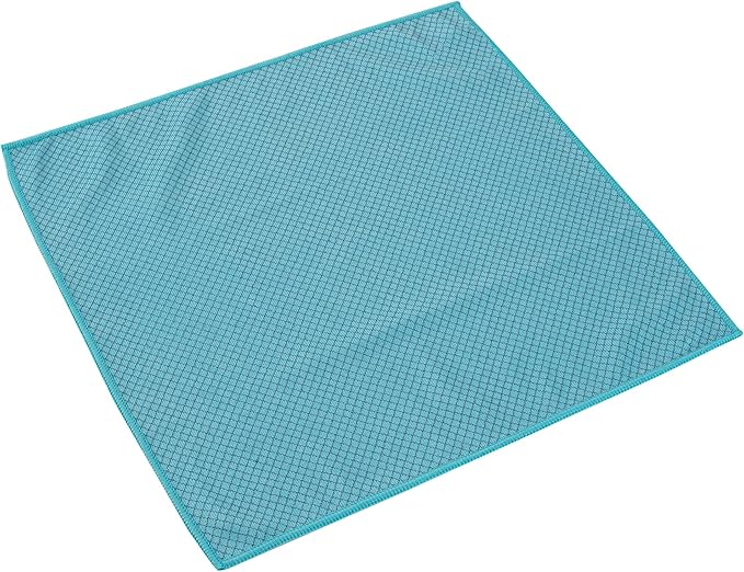 Restaurantware - Clean Tek Professional 15.7 x 15.7 Inch Glass Cleaning Cloth, 1 Reusable Cleaning Cloth - Diamond Weave, Dual Side, Light Blue Microfiber Absorbent Cleaning Cloth, for Quick Cleaning