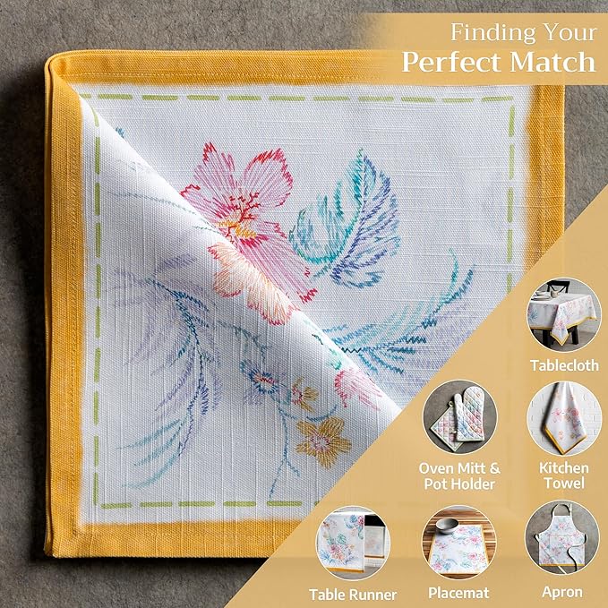 Maison d' Hermine 100% Cotton Cloth Napkins Set of 4 Everyday Reusable Square Napkins Cloth Washable Dinner Party Wedding Restaurant Hotel Kitchen Spring Summer (Paradise Island, 20" x 20")