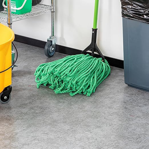 Restaurantware-MOP Head ONLY: Clean Tek Professional 24 Ounce Wet Mop Head, 1 Cut End Refill - Handle Sold Separately, 1.25 Inch Headband, Microfiber Green Replacement, Reusable