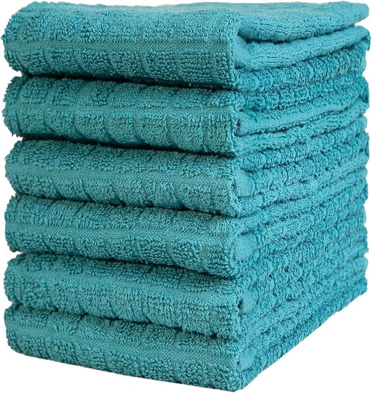 Bumble Kitchen Towels (6 Pack) | 16” x 28” | 100% Cotton Kitchen Towels | 385 GSM | Soft, Highly Absorbent & Durable Dish Towels for Kitchen | Aqua