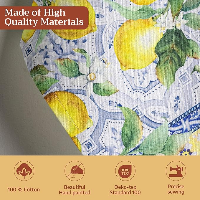 Maison d' Hermine Kitchen Towels Set of 3 100% Cotton 27.50" x 20" Reusable Cloth Tea Dish Towels Absorbent with Hanging Loop for Kitchen Farmhouse Hotel Spring Summer - Citrus