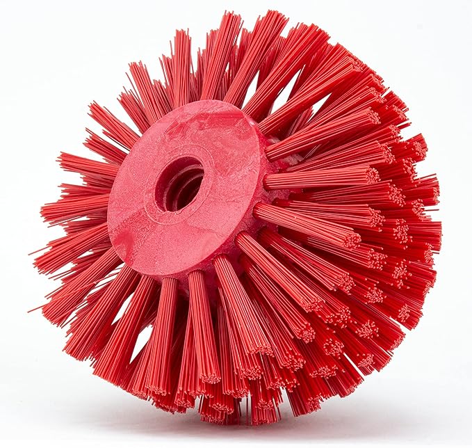 SPARTA Industrial Tank Brush Head Pipe Brush Head, Drain Brush with 3/4" Thread Hole (Handle Not Included) for Commercial Use, Plastic, 5 x 3.9 Inches, Red - (Pack of 1)