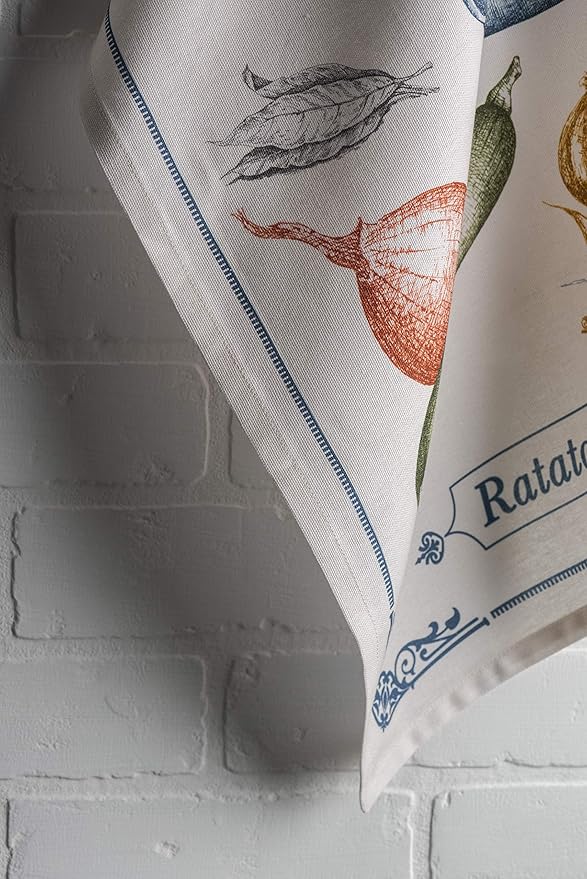 Maison d' Hermine Kitchen Towels Set of 3 100% Cotton 27.50" x 20" Reusable Cloth Tea Dish Towels Absorbent with Hanging Loop for Kitchen Farmhouse Hotel Spring Summer - Gastronomie