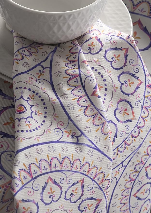 Maison d' Hermine 100% Cotton Cloth Napkins Set of 4 Everyday Reusable Square Napkins Cloth Washable Dinner Party Wedding Restaurant Hotel Kitchen Spring Summer (Mandala, 20" x 20")