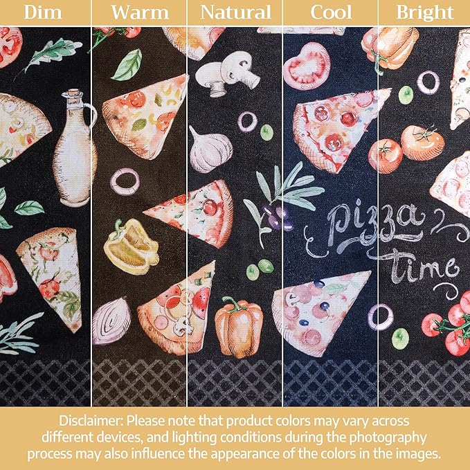 Maison d' Hermine 100% Cotton Cloth Napkins Set of 4 Everyday Reusable Square Napkins Cloth Washable Dinner Party Wedding Restaurant Hotel Kitchen Spring Summer (Pizza, 18" x 18")