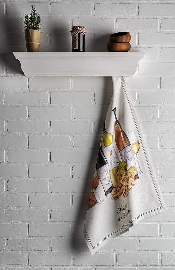 Maison d' Hermine Kitchen Towels Set of 3 100% Cotton 27.50" x 20" Reusable Cloth Tea Dish Towels Absorbent with Hanging Loop for Kitchen Farmhouse Hotel Spring Summer - Terroir