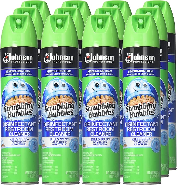 Scrubbing Bubbles Professional Disinfectant Restroom Cleaner, 25 Oz (Pack of 12)