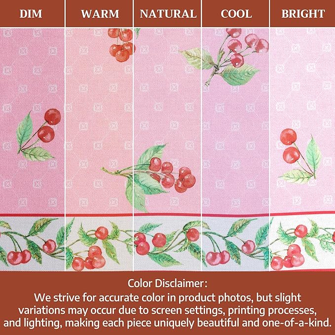 Maison d' Hermine 100% Cotton Cloth Napkins Set of 4 Everyday Reusable Square Napkins Cloth Washable Dinner Party Wedding Restaurant Hotel Kitchen Spring Summer (Pink Cherries, 18" x 18")
