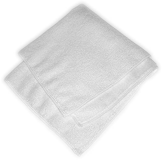 Carlisle FoodService Products 3633402 Polyester/Polyimide Blend Terry Microfiber Cleaning Cloth, 16" Length x 16" Width, White (Case of 12)