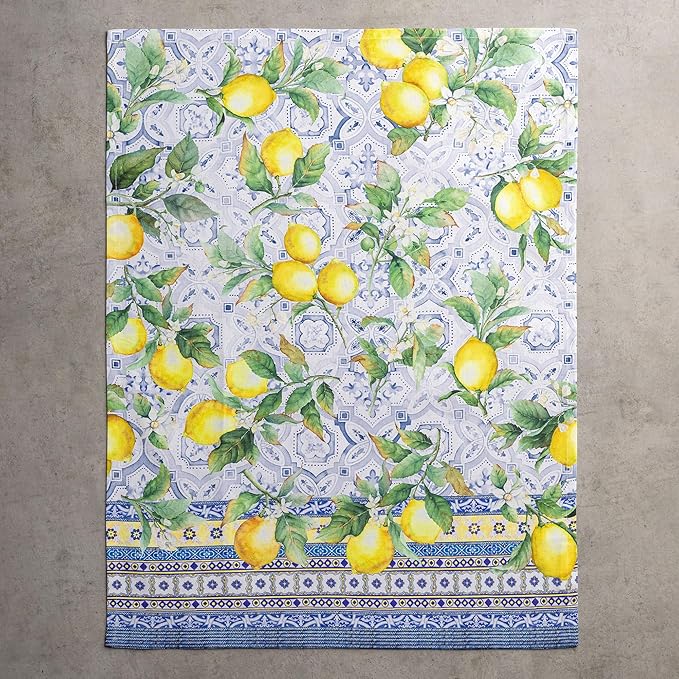 Maison d' Hermine Kitchen Towels Set of 3 100% Cotton 27.50" x 20" Reusable Cloth Tea Dish Towels Absorbent with Hanging Loop for Kitchen Farmhouse Hotel Spring Summer - Citrus