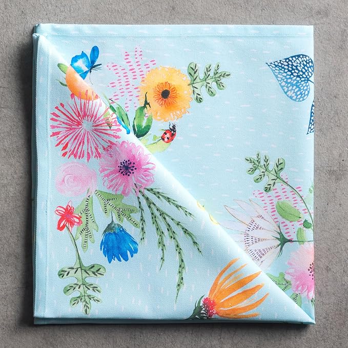 Maison d' Hermine 100% Cotton Cloth Napkins Set of 4 Everyday Reusable Square Napkins Cloth Washable Dinner Party Wedding Restaurant Hotel Kitchen Spring Summer (Jardin D'Ete - Mint, 20" x 20")