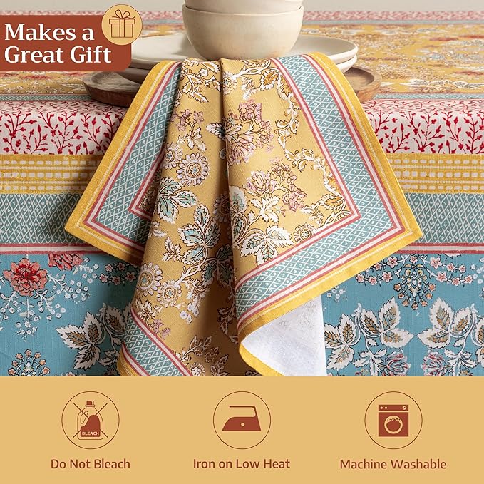 Maison d' Hermine 100% Cotton Cloth Napkins Set of 4 Everyday Reusable Square Napkins Cloth Washable Dinner Party Wedding Restaurant Hotel Kitchen Spring Summer (Marquise, 20" x 20")