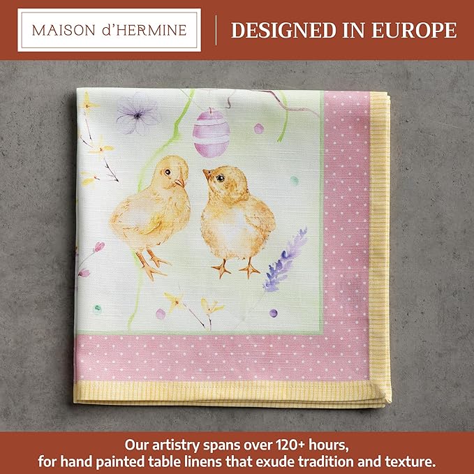 Maison d' Hermine 100% Cotton Cloth Napkins Set of 4 Everyday Reusable Square Napkins Cloth Washable Dinner Party Wedding Restaurant Hotel Kitchen Spring Summer (Easter Zest, 20" x 20")