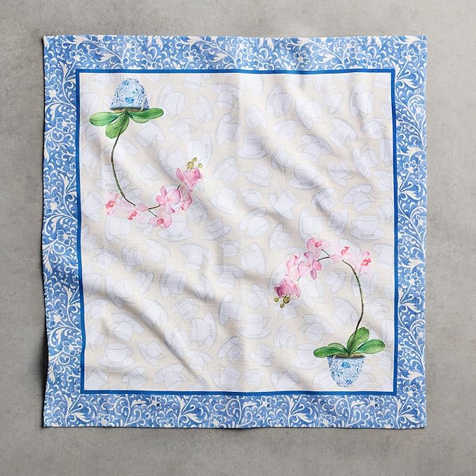 Maison d' Hermine 100% Cotton Cloth Napkins Set of 4 Everyday Reusable Square Napkins Cloth Washable Dinner Party Wedding Restaurant Hotel Kitchen Spring Summer (Canton, 20" x 20")