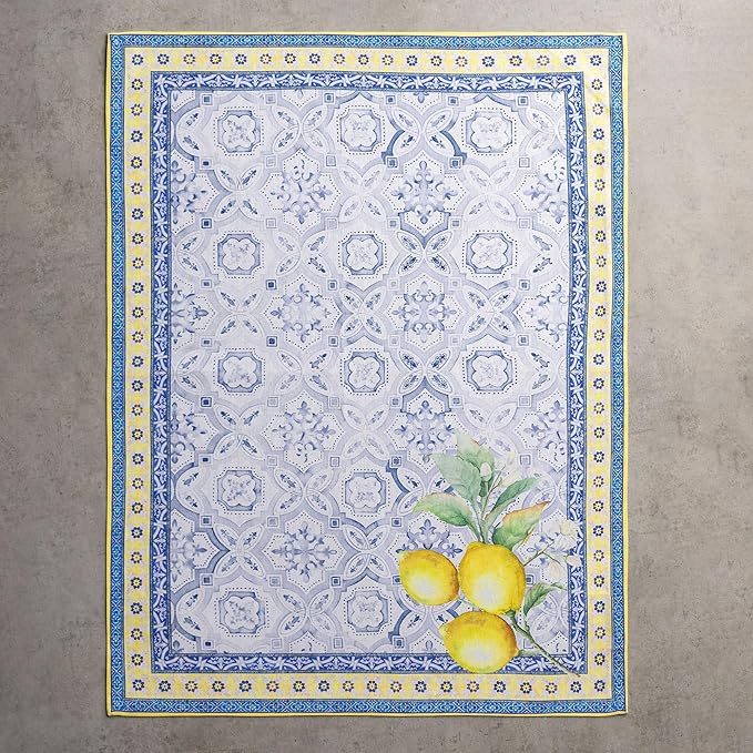 Maison d' Hermine Kitchen Towels Set of 3 100% Cotton 27.50" x 20" Reusable Cloth Tea Dish Towels Absorbent with Hanging Loop for Kitchen Farmhouse Hotel Spring Summer - Citrus