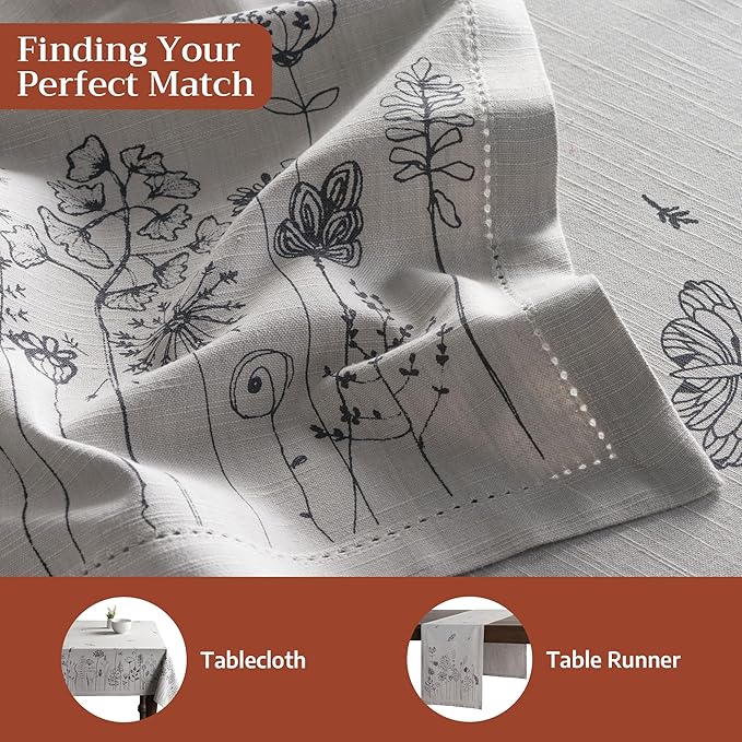 Maison d' Hermine 100% Cotton Cloth Napkins Set of 4 Everyday Reusable Square Napkins Cloth Washable Dinner Party Wedding Restaurant Hotel Kitchen Spring Summer (Flore, 20" x 20")