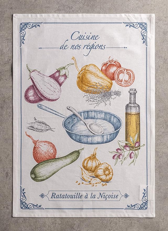 Maison d' Hermine Kitchen Towels Set of 3 100% Cotton 27.50" x 20" Reusable Cloth Tea Dish Towels Absorbent with Hanging Loop for Kitchen Farmhouse Hotel Spring Summer - Gastronomie