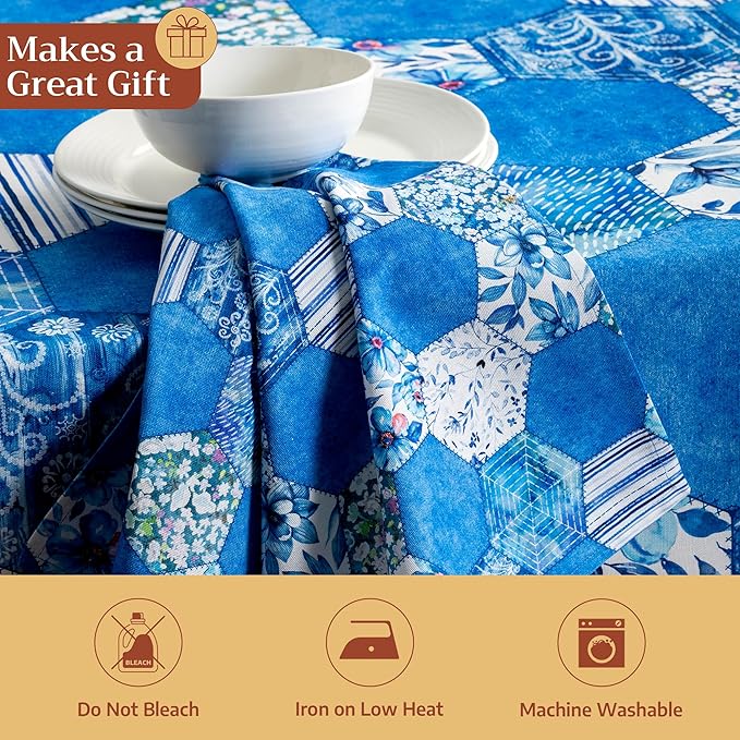 Maison d' Hermine 100% Cotton Cloth Napkins Set of 4 Everyday Reusable Square Napkins Cloth Washable Dinner Party Wedding Restaurant Hotel Kitchen Spring Summer (Summer Blues, 20" x 20")