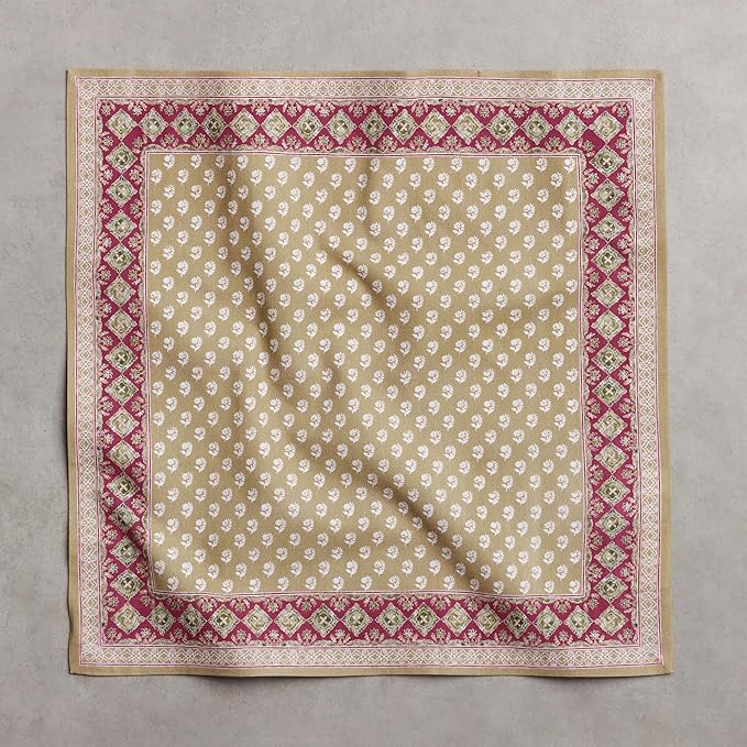 Maison d' Hermine 100% Cotton Cloth Napkins Set of 4 Everyday Reusable Square Napkins Cloth Washable Dinner Party Wedding Restaurant Hotel Kitchen Spring Summer (Manosque, 18" x 18")