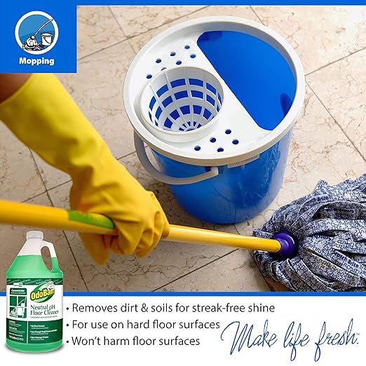 OdoBan Professional Series Neutral pH No Rinse Floor Cleaner Concentrate, 1 Gallon