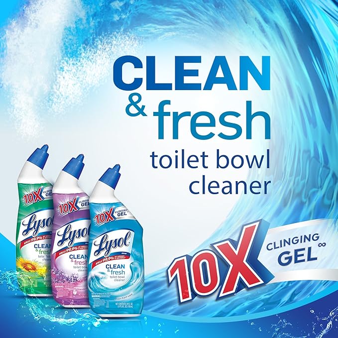Lysol Power & Fresh Cling Toilet Bowl Cleaner Value Pack, Country Scent, 48 oz