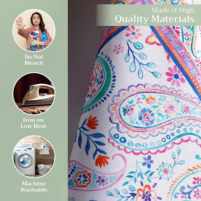 Maison d' Hermine Kitchen Towels Set of 3 100% Cotton 27.50" x 20" Reusable Cloth Tea Dish Towels Absorbent with Hanging Loop for Kitchen Farmhouse Hotel Spring Summer - Indian Floral