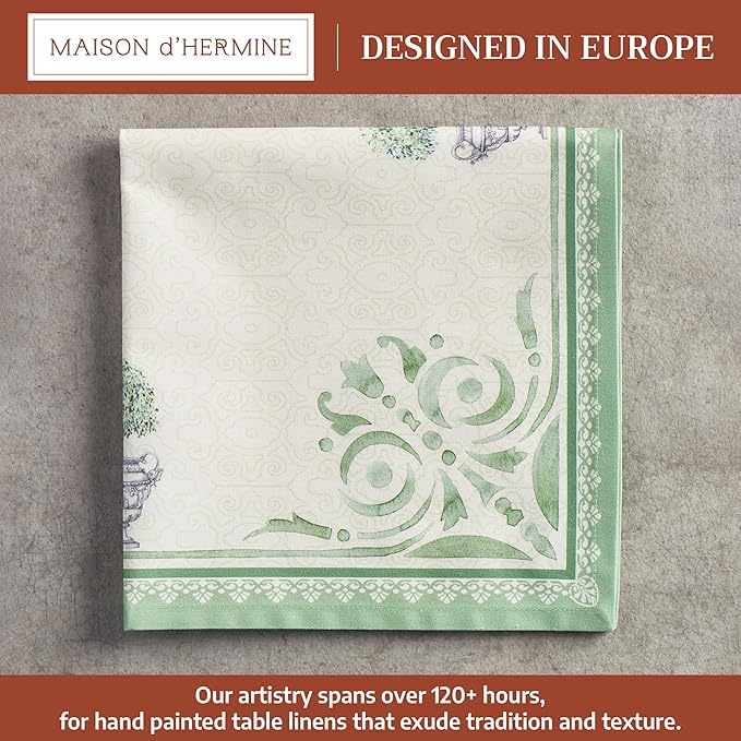 Maison d' Hermine Cloth Napkins Set of 4 100% Cotton Everyday Reusable Square Napkins Cloth Washable, Dinner, Party, Wedding, Restaurant, Spring/Summer (Jardin Du Roy, 20" x 20")