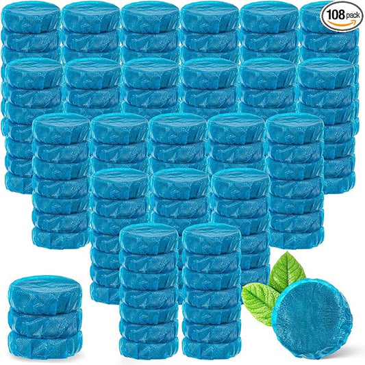 G · PEH Automatic Toilet Bowl Cleaners Tablets 108 Pack, Long Lasting Toilet Cleaner Tablets Blue Toilet Tank Cleaner Tablets for Deodorizing & Descaling for Bathroom