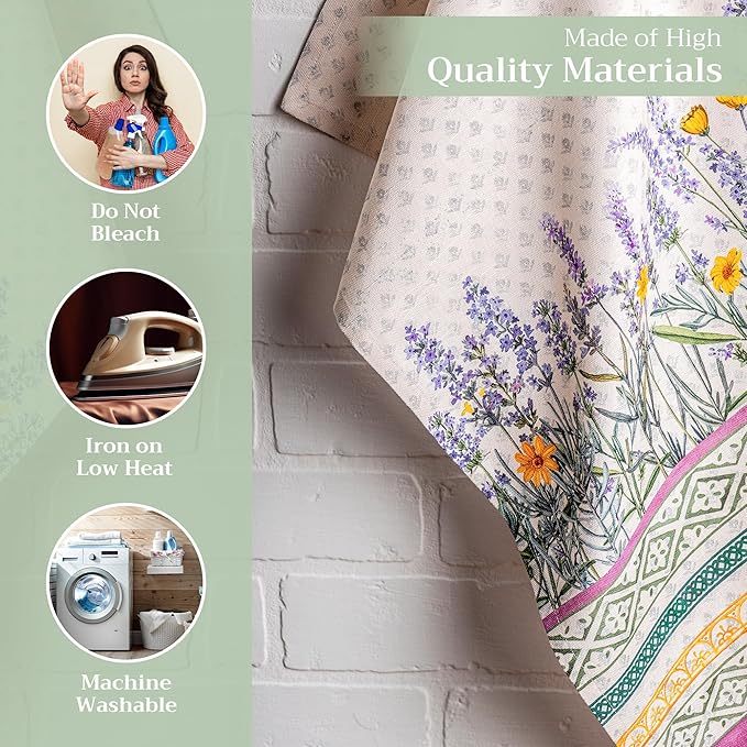 Maison d' Hermine Kitchen Towels Set of 3 100% Cotton 27.50" x 20" Reusable Cloth Tea Dish Towels Absorbent with Hanging Loop for Kitchen Farmhouse Hotel Spring Summer - Fanny Lavender