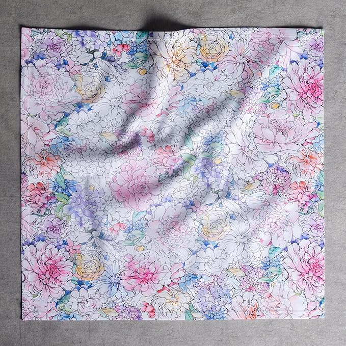 Maison d' Hermine 100% Cotton Cloth Napkins Set of 4 Everyday Reusable Square Napkins Cloth Washable Dinner Party Wedding Restaurant Hotel Kitchen Spring Summer (Floral Love, 20" x 20")