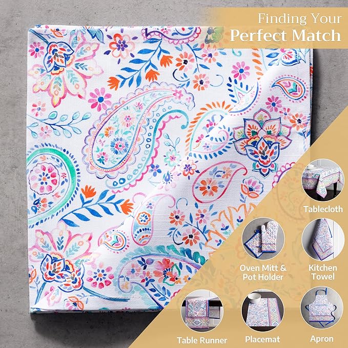 Maison d' Hermine 100% Cotton Cloth Napkins Set of 4 Everyday Reusable Square Napkins Cloth Washable Dinner Party Wedding Restaurant Hotel Kitchen Spring Summer (Indian Floral, 20" x 20")