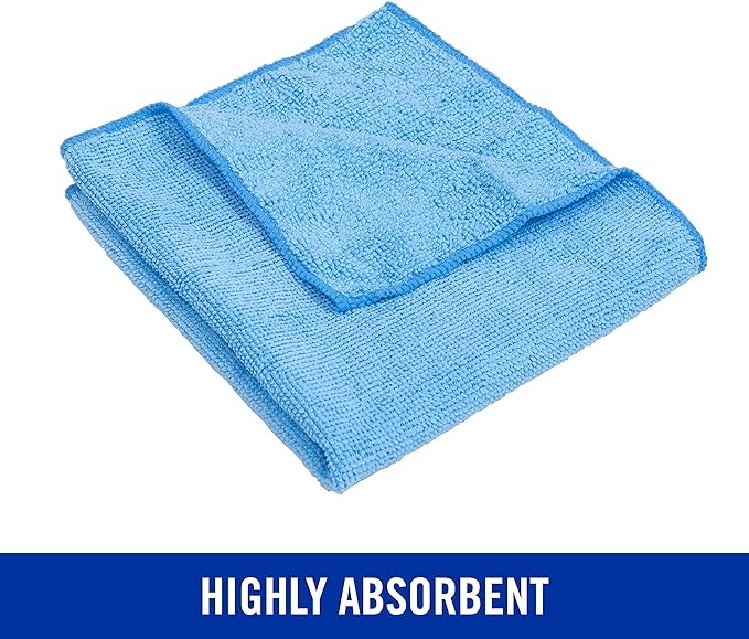 Quickie Microfiber Cleaning Cloth 14 x 14 Inches Blue Pack of 288 Washable and Reusable Ideal for Multi-Surface Indoor/Outdoor Dusting and Polishing