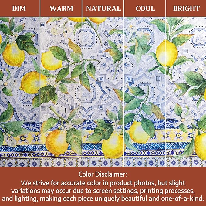 Maison d' Hermine Kitchen Towels Set of 3 100% Cotton 27.50" x 20" Reusable Cloth Tea Dish Towels Absorbent with Hanging Loop for Kitchen Farmhouse Hotel Spring Summer - Citrus