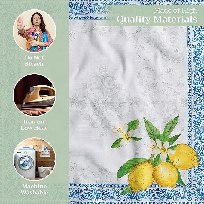 Maison d' Hermine 100% Cotton Cloth Napkins Set of 4 Everyday Reusable Square Napkins Cloth Washable Dinner Party Wedding Restaurant Hotel Kitchen Spring Summer (Cedrat, 20" x 20")