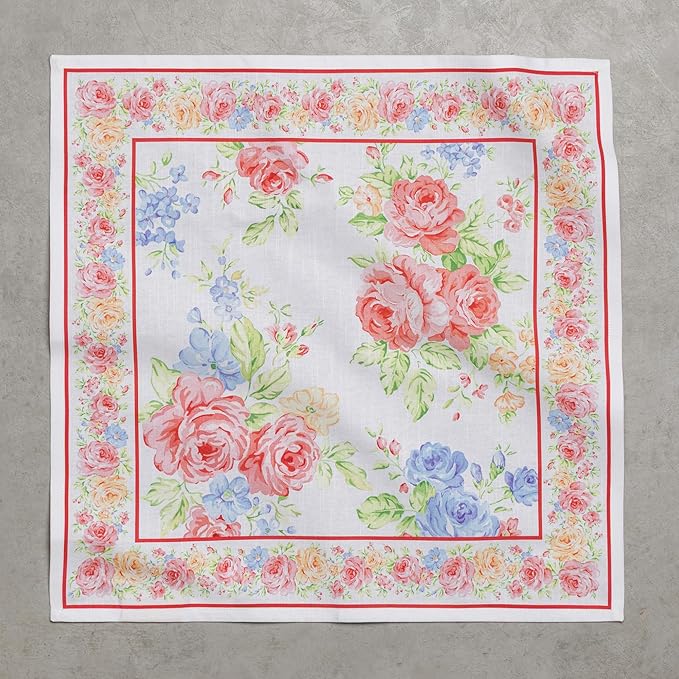 Maison d' Hermine 100% Cotton Cloth Napkins Set of 4 Everyday Reusable Square Napkins Cloth Washable Dinner Party Wedding Restaurant Hotel Kitchen Spring Summer (Vintage Floral, 20" x 20")