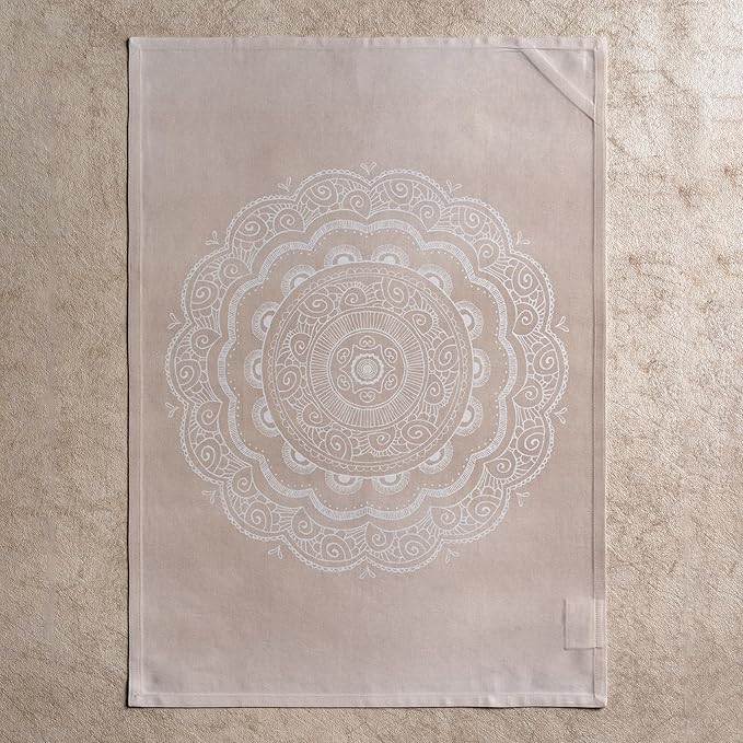 Maison d' Hermine Kitchen Towels Set of 3 100% Cotton 27.50" x 20" Reusable Cloth Tea Dish Towels Absorbent with Hanging Loop for Kitchen Farmhouse Hotel Spring Summer - Ibiza - Beige