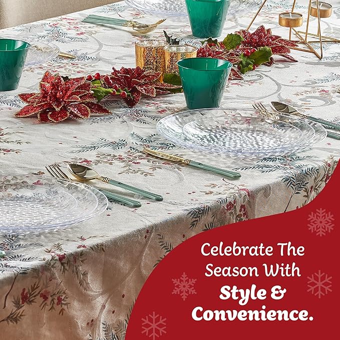 PLASTICPRO 30 Pack Heavyweight Disposable Plastic Plates - Elegant Clear Hammered Platsic Party Dishes (Clear, 10'' INCH PLATES)