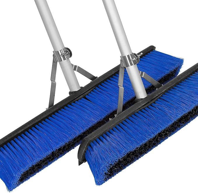 SPARTA Sweep Complete Floor Sweep with Squeegee for Catering, Buffets, Restaurants, Stainless Steel, 24 Inches, Blue (Pack of 3)