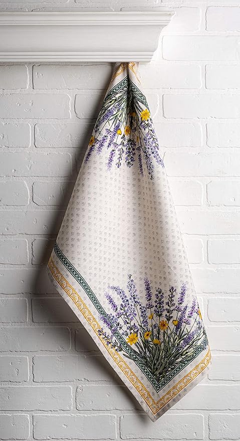 Maison d' Hermine Kitchen Towels Set of 3 100% Cotton 27.50" x 20" Reusable Cloth Tea Dish Towels Absorbent with Hanging Loop for Kitchen Farmhouse Hotel Spring Summer - Fanny Lavender