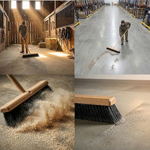 SPARTA Flo-Pac Horsehair Floor Sweep, Floor Brush for Cleaning, 24 Inches, Black, (Pack of 12)