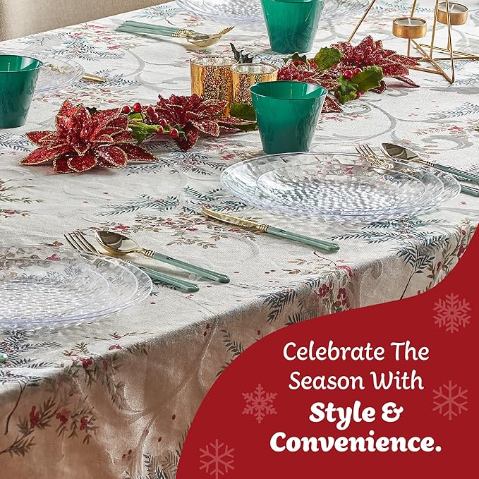 PLASTICPRO 30 Pack Heavyweight Disposable Plastic Plates - Elegant Clear Hammered Platsic Party Dishes (9'' INCH PLATES)